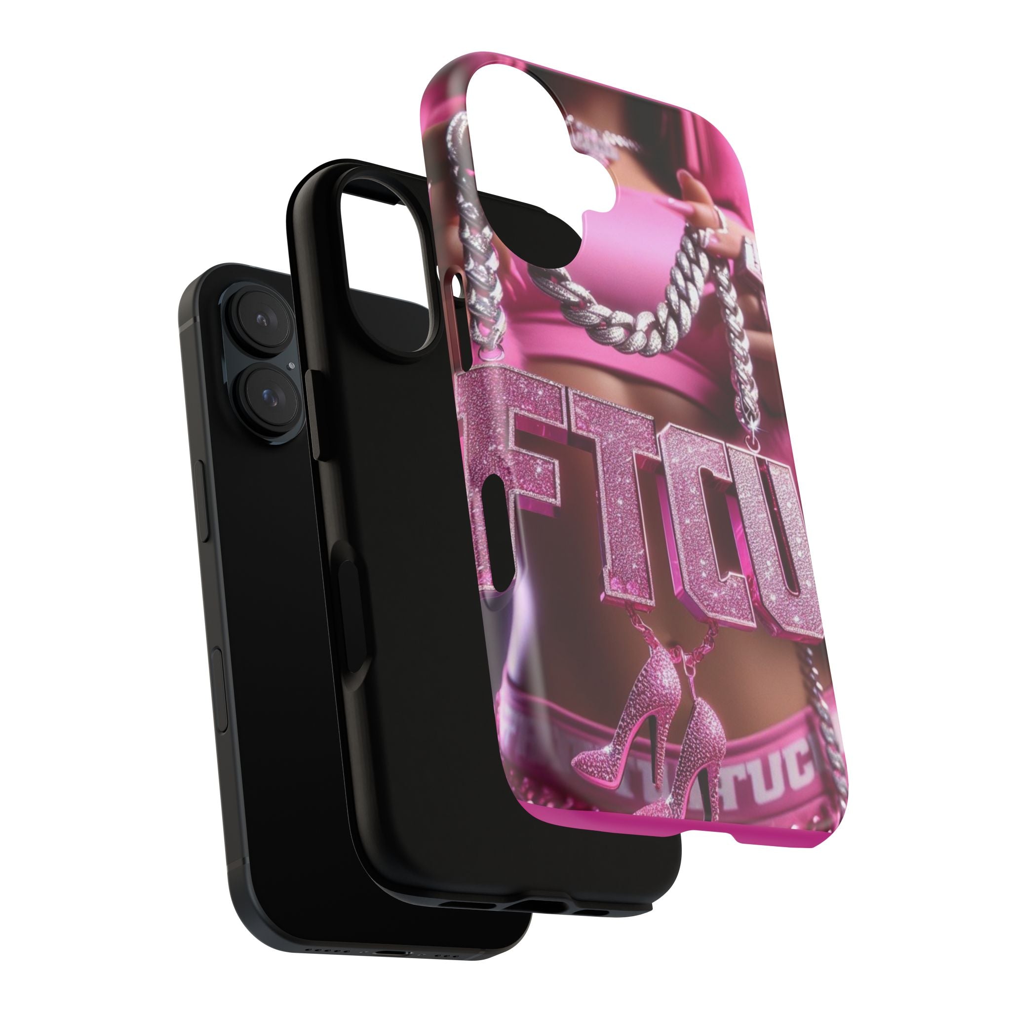Pink Bling Tough Cases Phone Cover — Glam Chain Graphic iPhone Case