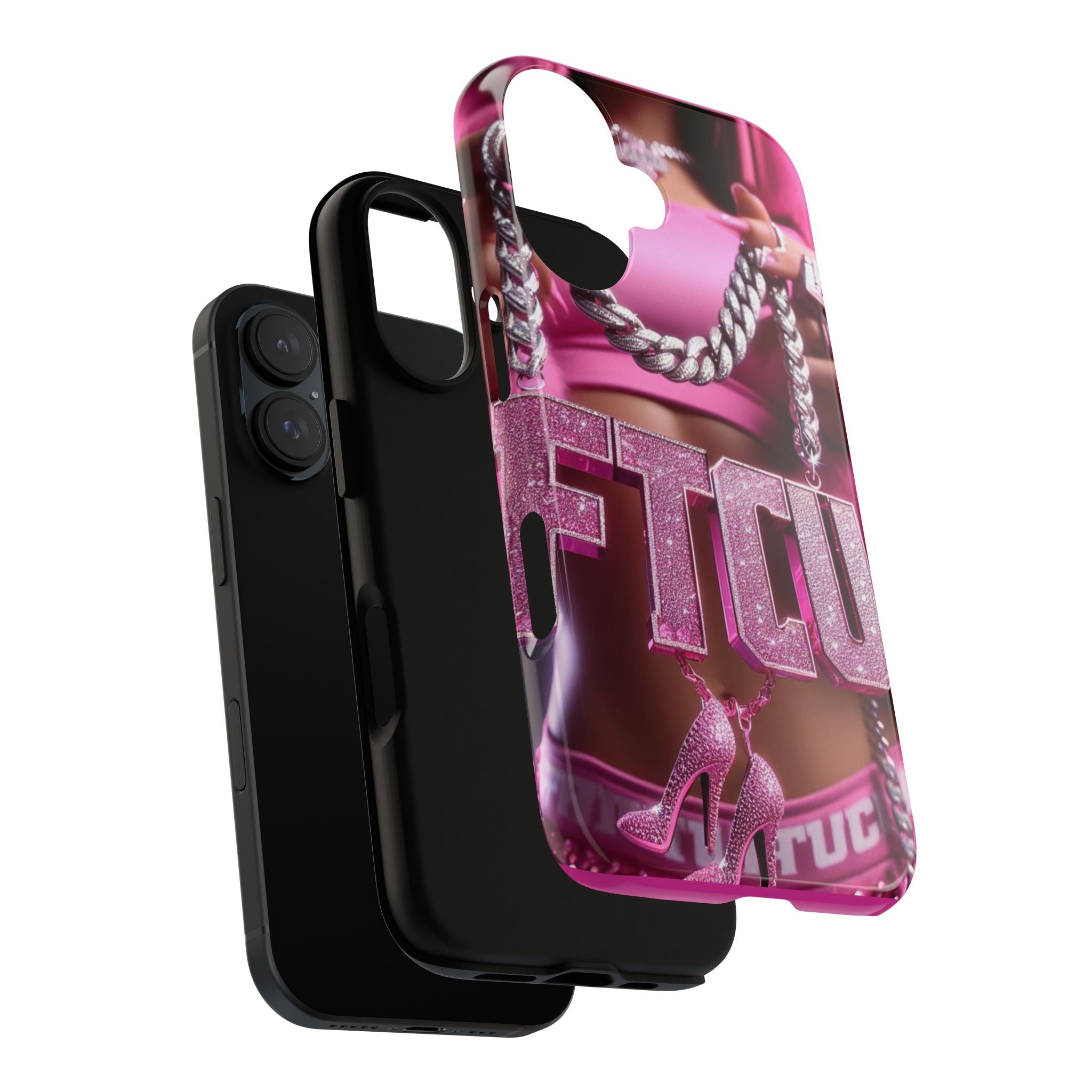 Pink Bling Tough Cases Phone Cover — Glam Chain Graphic iPhone Case