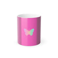 Color-Changing Butterfly Mug — 11 oz Pink Heat-Sensitive Coffee Cup