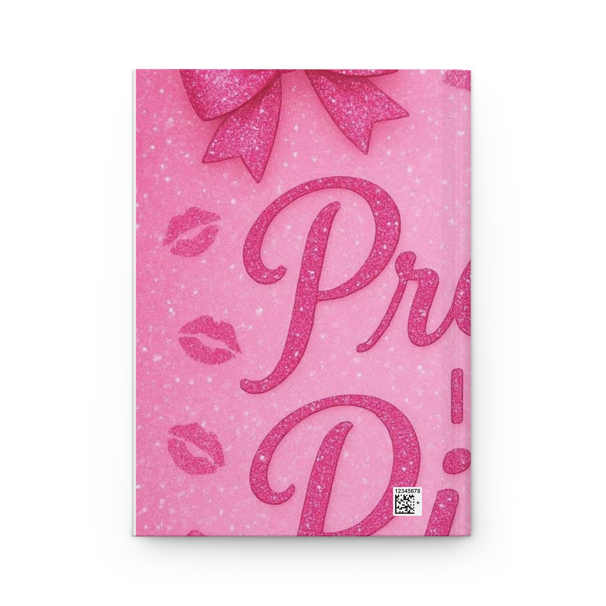 Pink 'Pretty in Pink' Hardcover Journal — Glitter Kiss Notebook