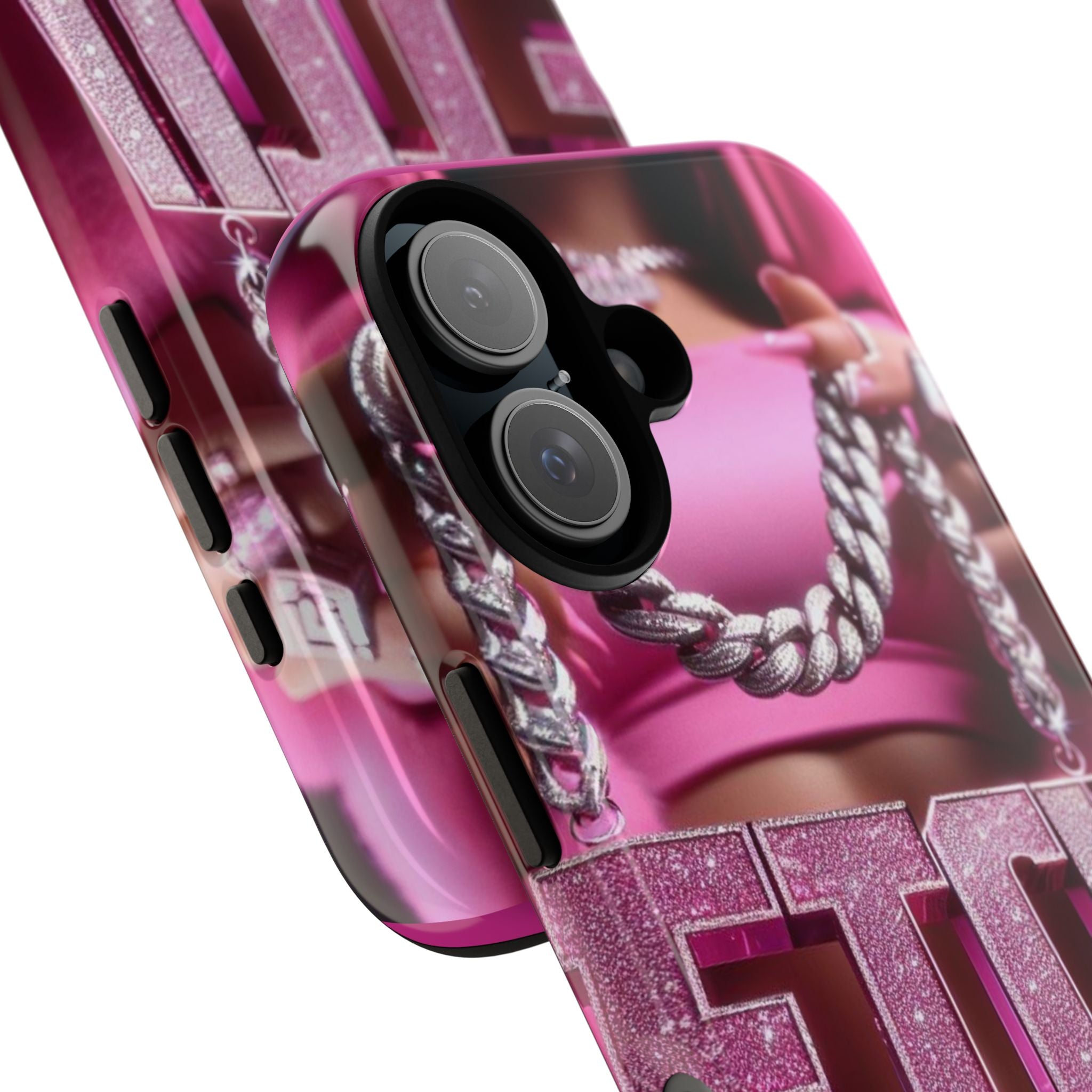 Pink Bling Tough Cases Phone Cover — Glam Chain Graphic iPhone Case