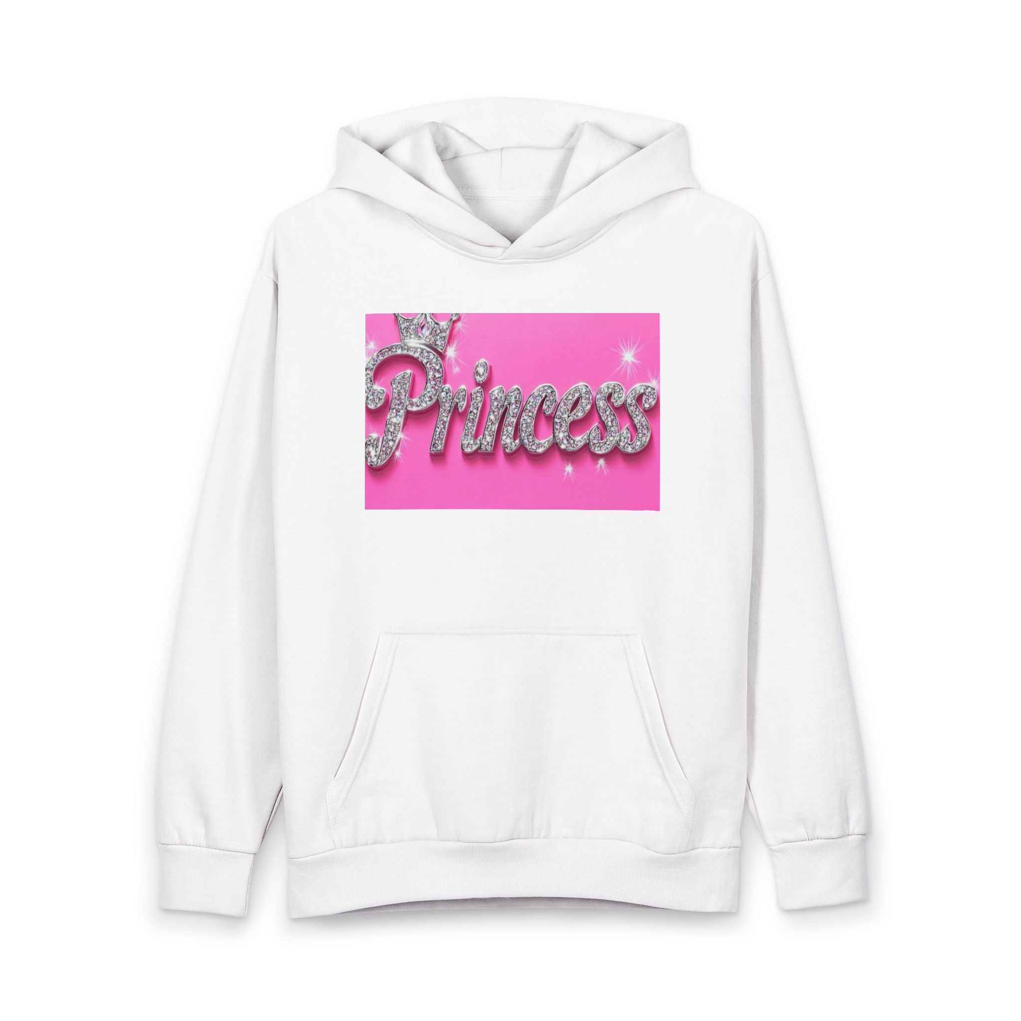 Princess Sparkle Hoodie — Pink Rhinestone "Princess" Graphic Pullover