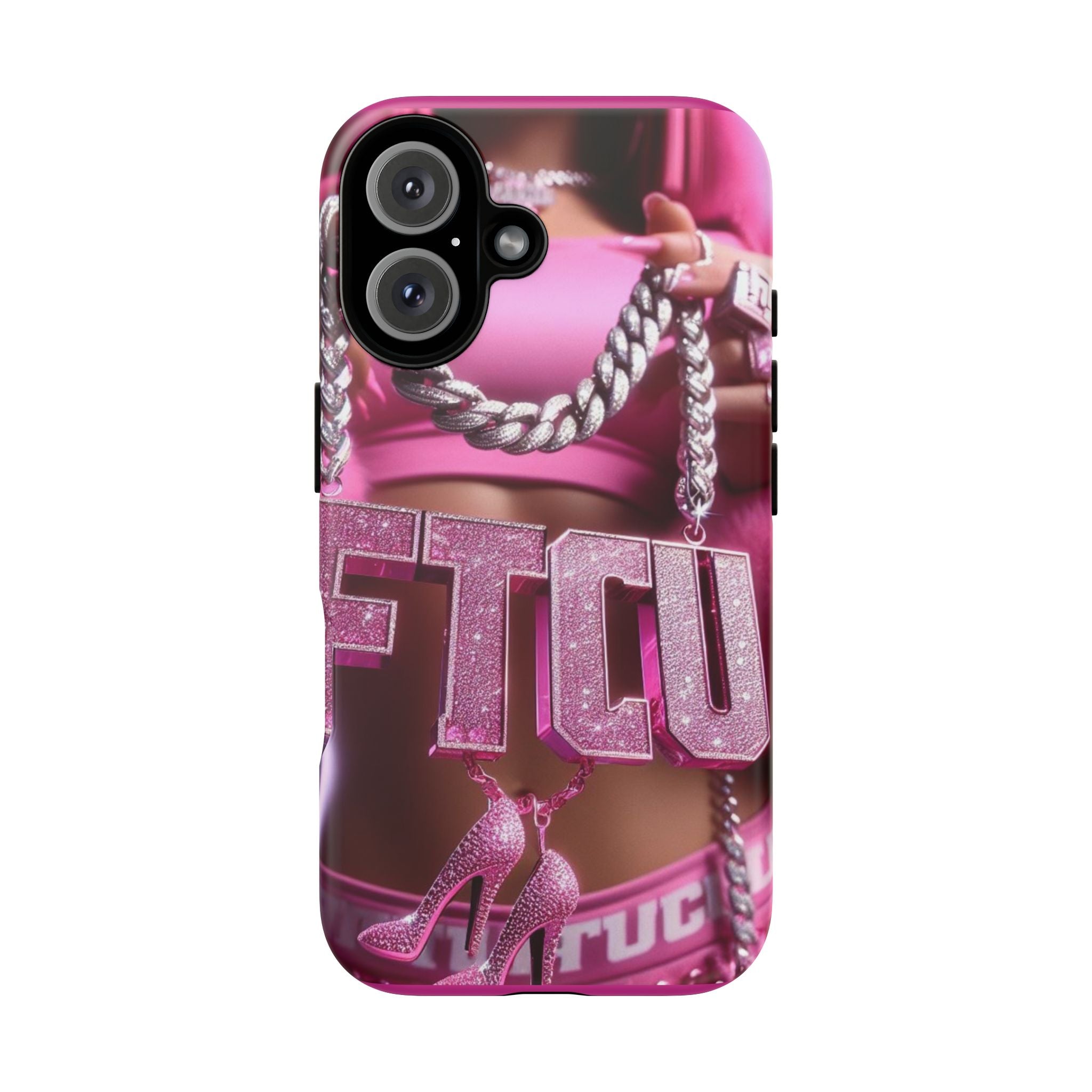 Pink Bling Tough Cases Phone Cover — Glam Chain Graphic iPhone Case
