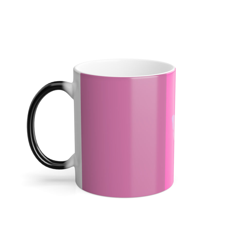 Color-Changing Butterfly Mug — 11 oz Pink Heat-Sensitive Coffee Cup