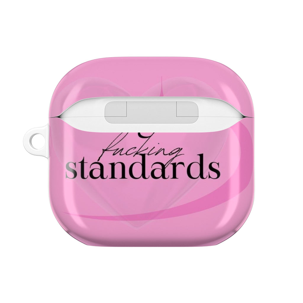 AirPod Case — Pink "High F***ing Standards" Protective Silicone Cover