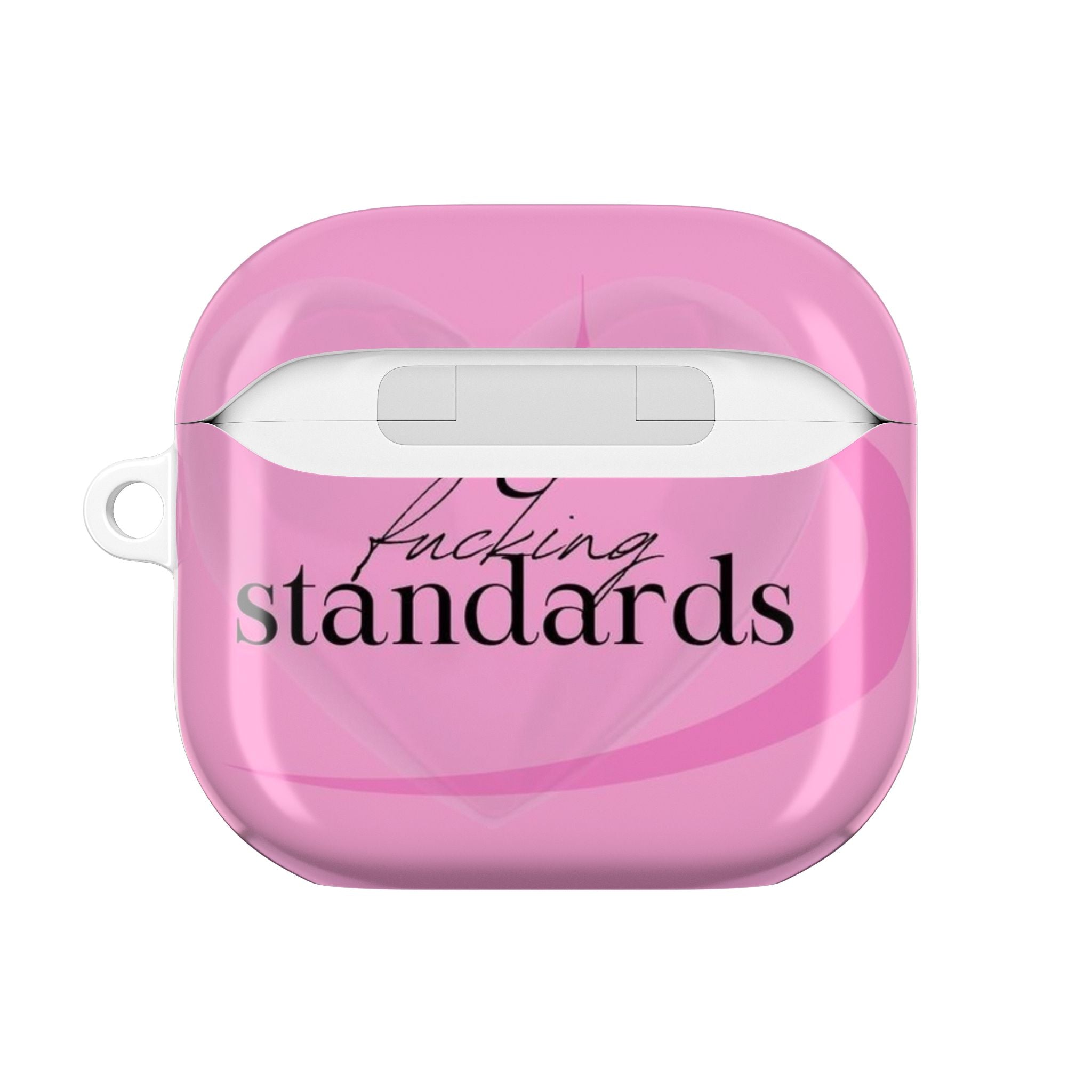 AirPod Case — Pink "High F***ing Standards" Protective Silicone Cover